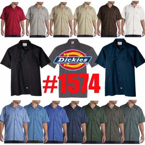 Dickies Mens Short Sleeve Work Uniform Button Up Casual Shirt 1574 Sizes S-6XL - Picture 1 of 17