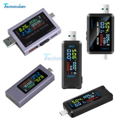 USB/Type-C Multi-function Digital Voltage Current Power Capacity Tester 0-8A