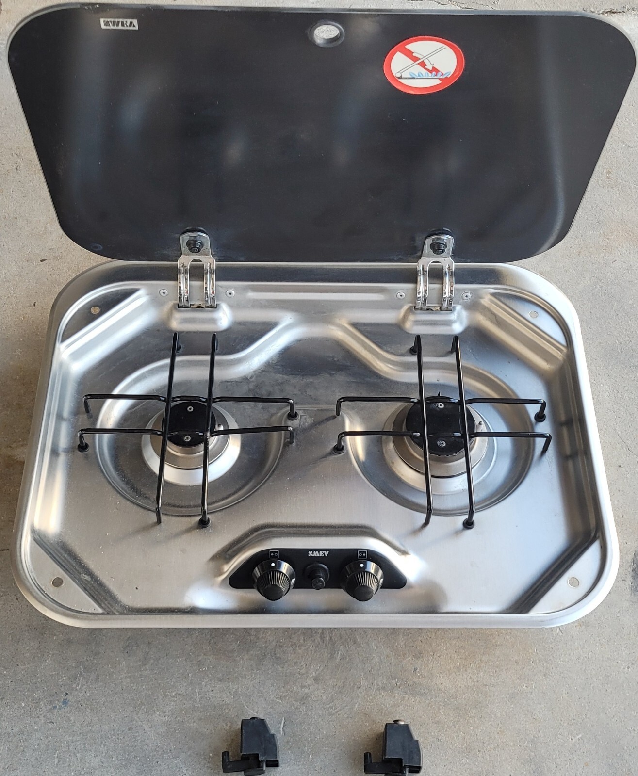 used SMEV Dometic PI8022 2Burner RV Propane Cooktop Stove Pleasure way