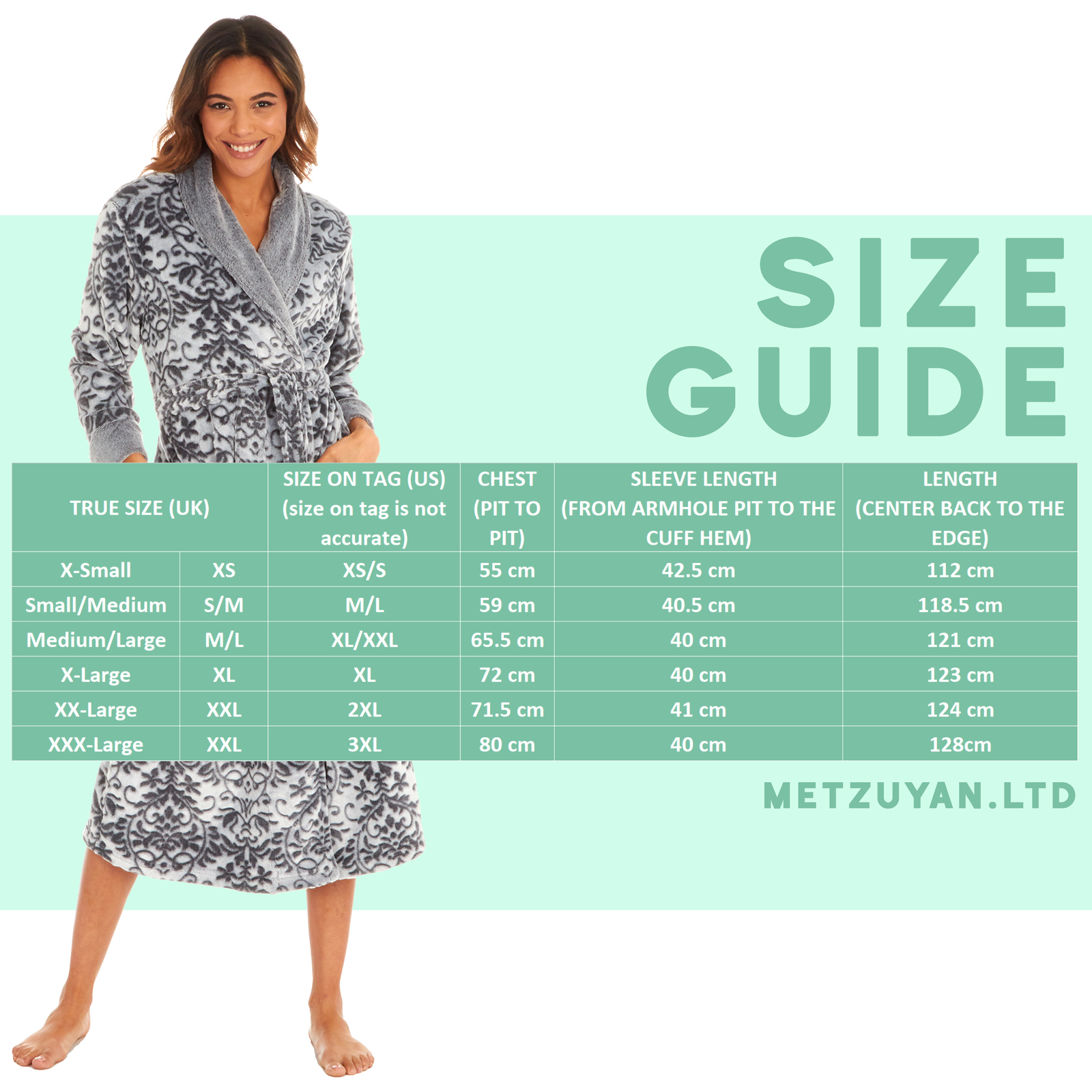 Ladies Plush Fleece Robe Long Dressing Gown Sizes 12 14 16 18 20 22 24
