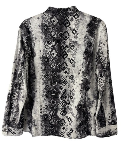 Chicos Jacket Women XL Button Up Pockets Snake Print Lightweight Mandarin Collar - Picture 6 of 8