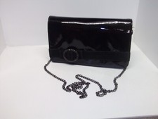 Borsa a mano Clarks ecopelle nera vernice tracolla catena tracolla