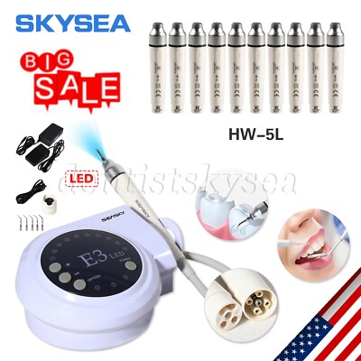 LED Dental Ultrasonic Scaler 5*Tips For EMS Woodpecker + 10Pcs LED Handpiece E3+