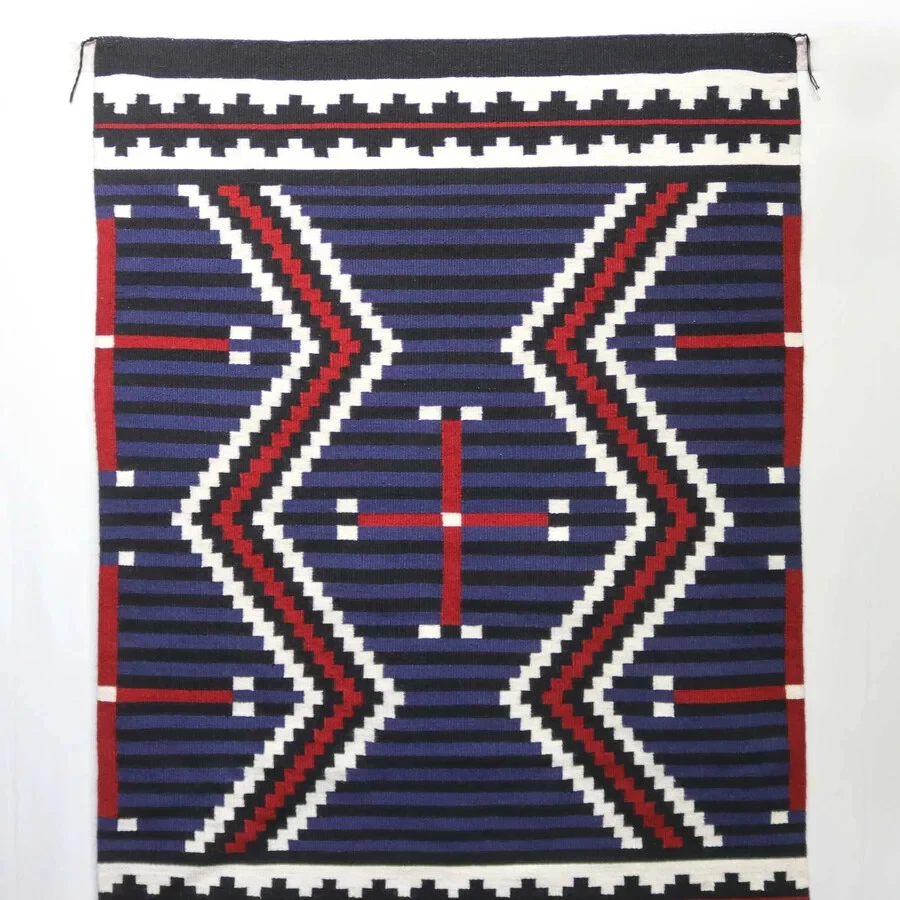 Handwoven Wool Navajo Rug Native American Rug 5x7 Southwest Chief Blanket Rug - Image 3 of 4