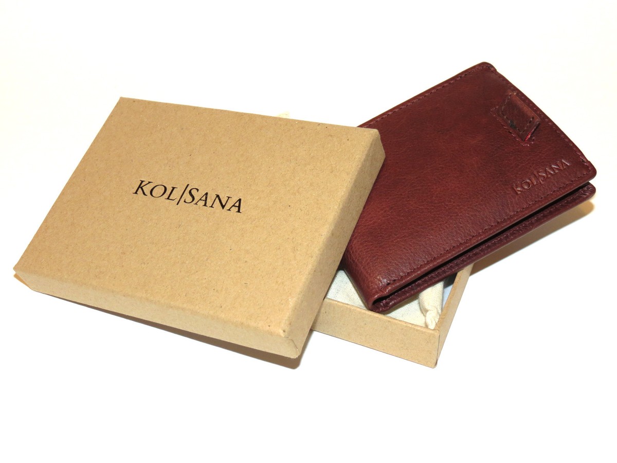 Slim Bifold Leather Wallet for Men Loaded with Features - Dark Brown | eBay