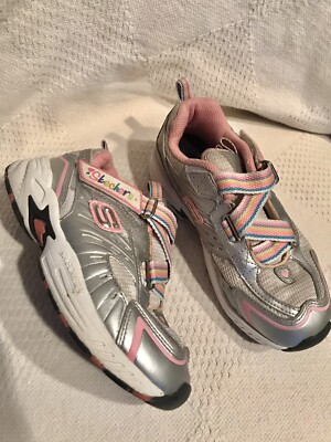 SKECHER skechers sn80015l girls sneakers 13.5 pink silver
