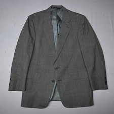 Vtg Austin Reed 42R Gray Glenn Check Wool Mens Blazer Sport Coat Jacket