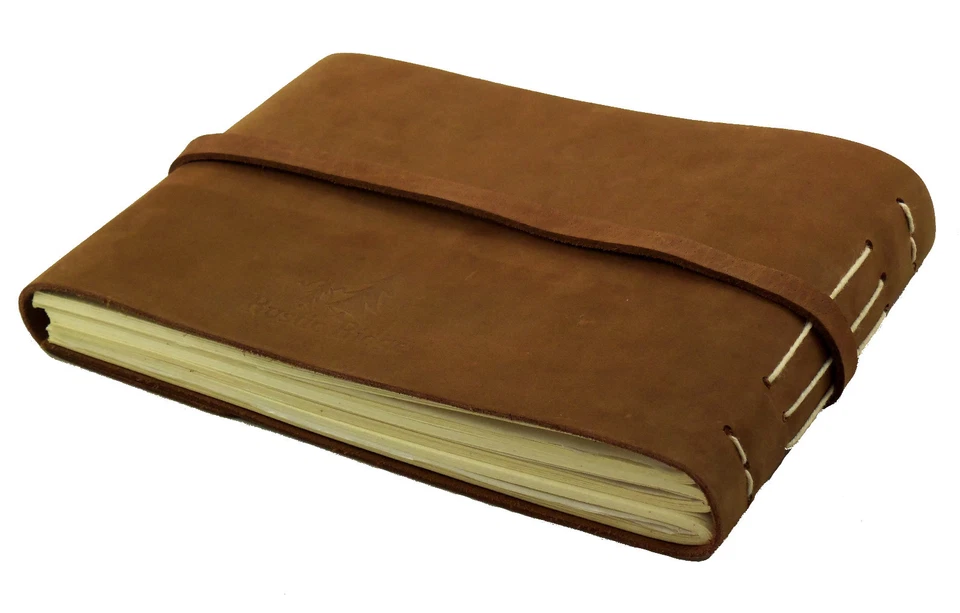 Álbum de fotos de cuero álbum de recortes 4x6 5x7 libro de visitas de boda vintage regalo antiguo Foto 2 de 4