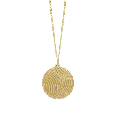 Diamantschliff Wellen Anhänger 9 kt Gelbgold 375 gepunzt British Made