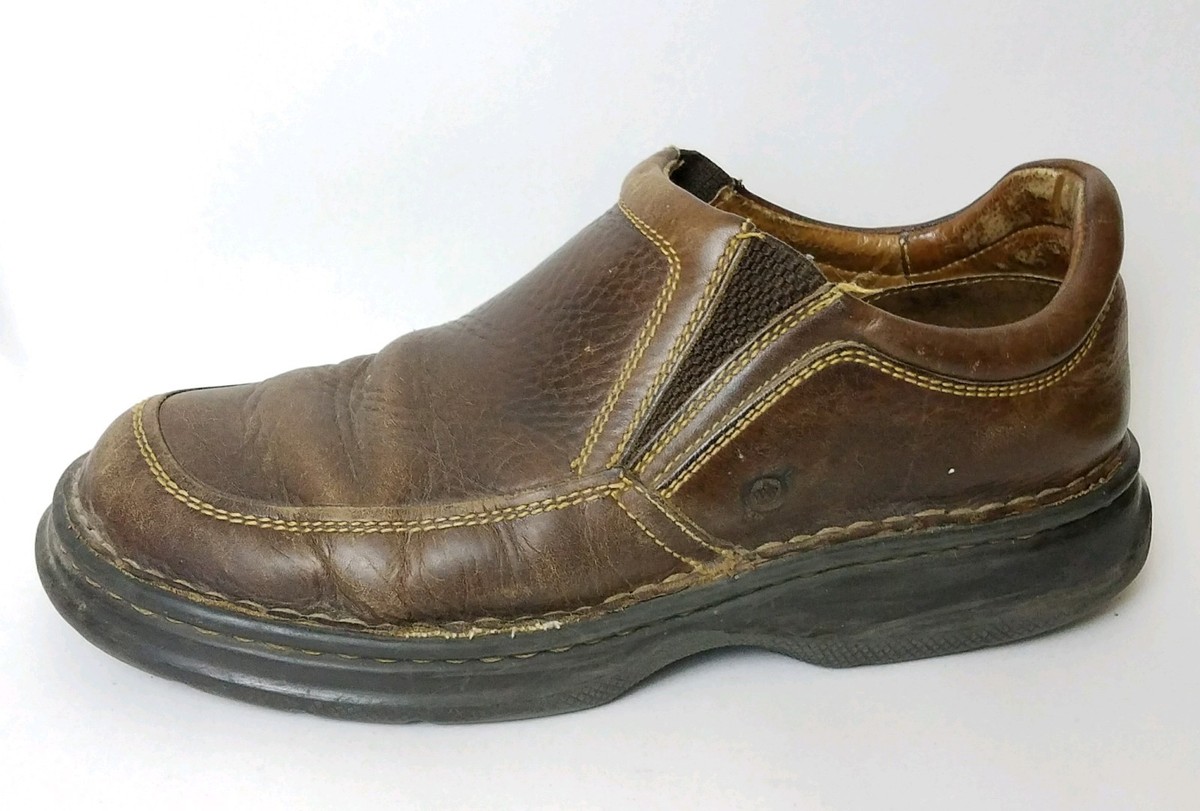 Born B6093 Blast II Brown Pebbled Leather Slip on Casual 
