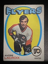 Andre Lacroix Philadelphia Flyers 1971-72 Topps Set Break Ice Hockey #33 card
