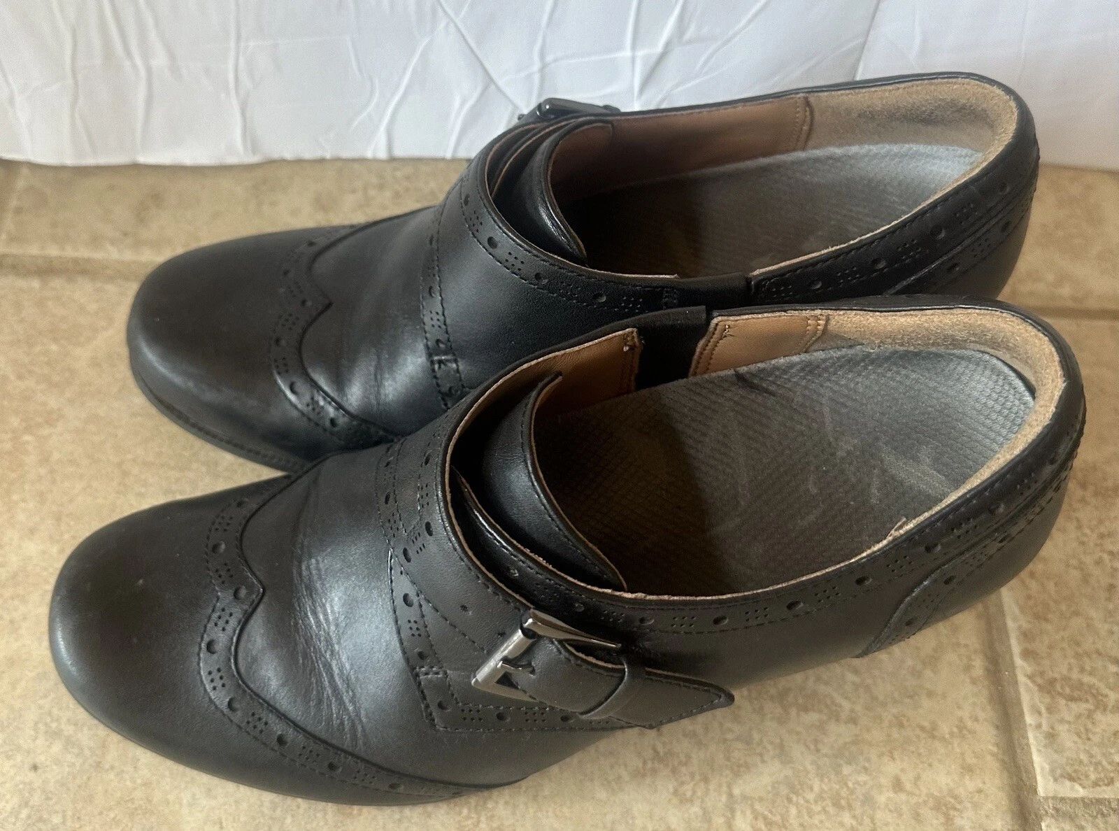 Clarks Artisan Oxford donna TG 9 5 Ciera Tide NERO pelle alare