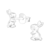 O&S Hase Ohrstecker Ostern 925 Silber Kinder Damen Ohrringe Kaninchen Osterhase