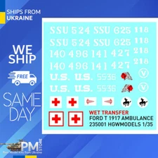 HGW 235001 1/35 Decal Model T 1917 Ambulance Stencils Accessories for aircraft