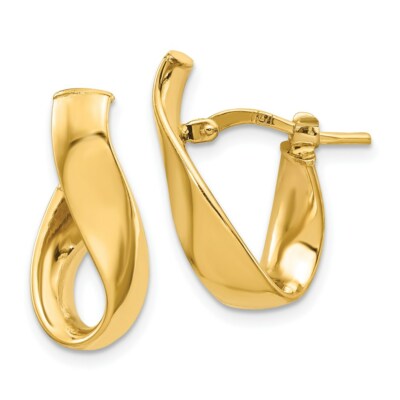 Real 14kt Yellow Gold 5mm High Polished Hoop Earrings