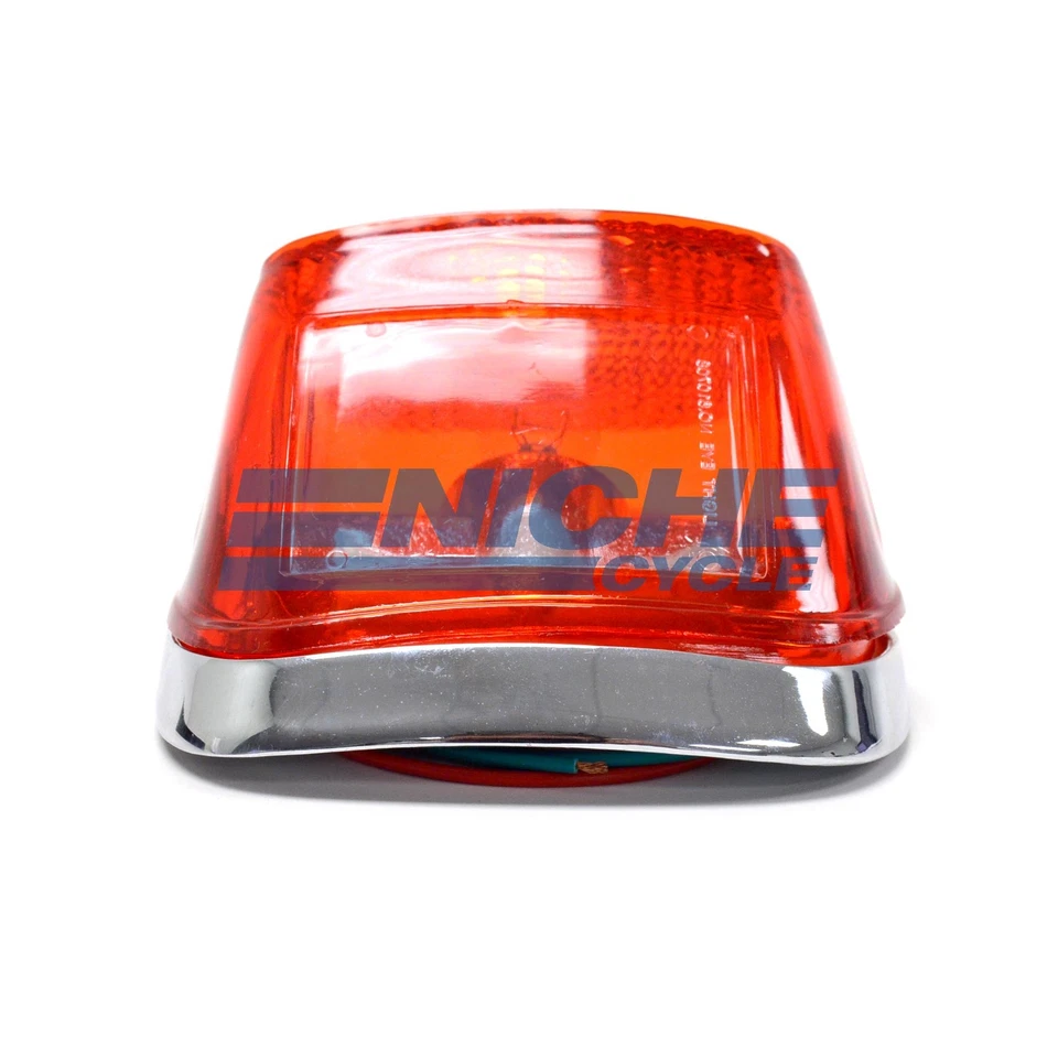 Luz de freno de lámpara trasera cromada doble grande Harley Davidson 73-98 XL 68008-73A Foto 4 de 4