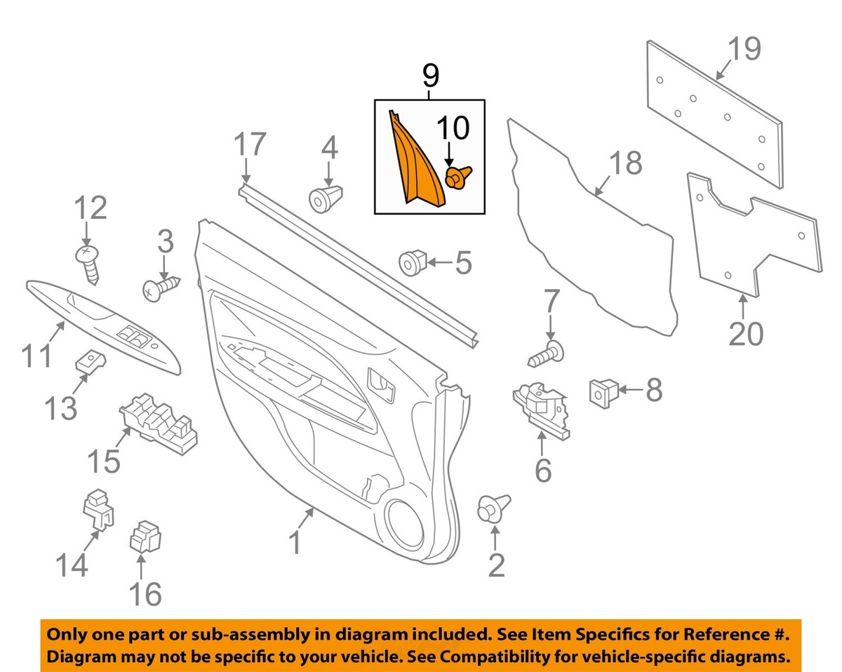 MITSUBISHI OEM 14-24 Mirage G4 Front Door Interior Trim