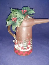 Toleware Oiling Can Vintage 30's Americana Folk Artist  Maria Kurtz