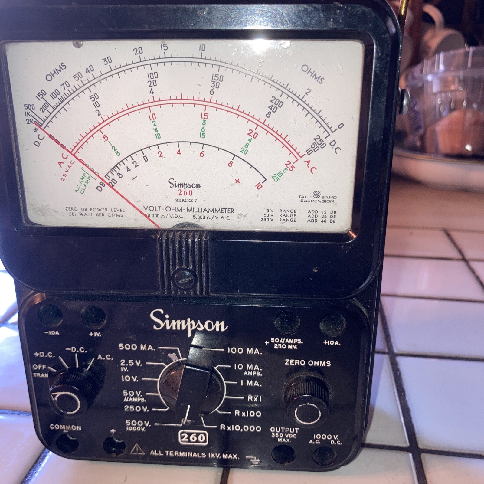 SIMPSON 2608 ANALOG MULTIMETER 260 SERIES 8 VOLT OHM TESTER METER NOT
