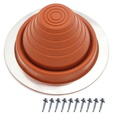 Bright Red Silicone Rubber Boot Metal Roof Pipe Flashing，With Flexible round Bas