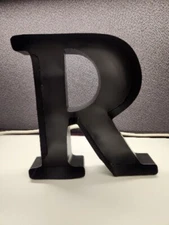 Rustic Metal Letter R 12" Black Deep Recessed - Wine Cork Holder