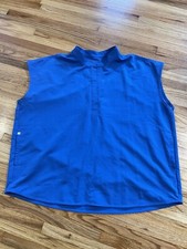 FIGS Women's Rafaela Blue Sleeveless Size XL Oversized Scrub Top Shirt