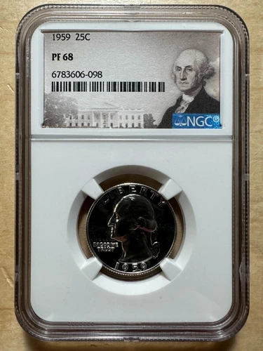 1959 Proof Washington Quarter 25¢ NGC PF 68 - NGC Price Guide $60