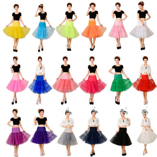 26“50s Retro Underskirt Swing Vintage Petticoat Fancy Net Skirt Rockabilly Dress - Photo 1/28