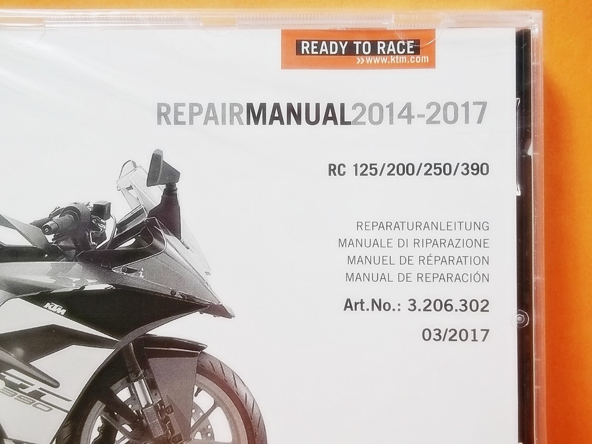 KTM 14 - 17 RC 125/200/25/390 OEM REPAIR MANUAL CD 3206302 jh | eBay