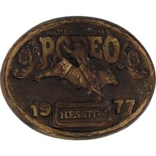 Nfr National Final Rodeo 77 Hesston Bull Rider Riding Pro 70 Vintage Belt Buckle