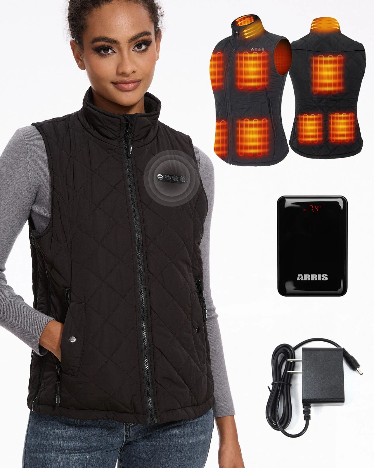 Women`s Heated Vest, Size Adjustable 7.4V Electric Warm Vest with Battery Pack
Opens in a new window