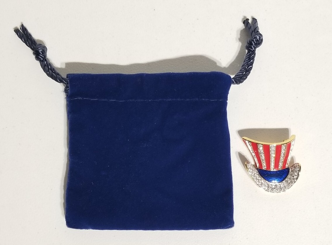 Rare Vintage Kenneth Jay Lane Uncle Sam Top Hat 4… - image 1
