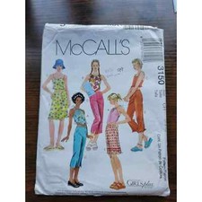 2001 McCall's 3150 Pattern - Teen Tank Pants Skirt - Size CH 7-8-10