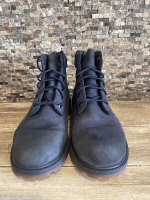 Timberland Kids Construction Boots Navy Blue Gum Bottom SZ 3Y 3