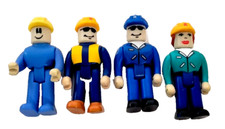 Lot of 4 Rokenbok System Worker Action Figure Men Construction Engineer Minifigs