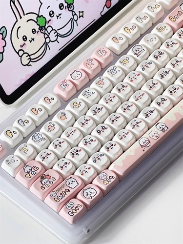 Cartoon Chiikawa Keycaps 131 Keys PBT Key Cap for Mechanical Keyboard Full Set - Picture 11 of 17