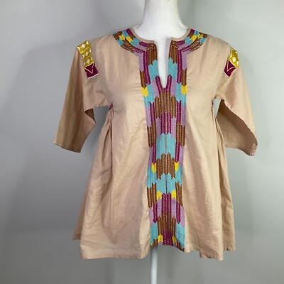 Roberta Roller Rabbit Top Women XS Peasant Blouse Boho Embroidered Cotton