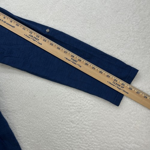 Eddie Bauer Shirt Mens 2XL Blue Long Sleeve Button Front Pocket Linen Blend - Picture 9 of 10