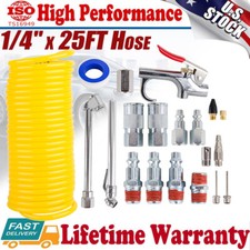Air Compressor Accessory Kit 1/4" NPT Air Tool w/ 1/4Inch x 25Ft Nylon Air Hose