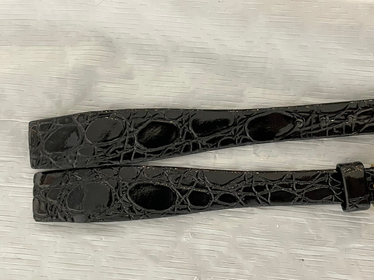 Set Di 10 Bracciali Da Orologio IN Pelle Autentico - 16mm - Piatto Nero