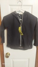 All In Motion Windbreaker Boy's Sz Extra Small Black Hooded Jacket Water Resist