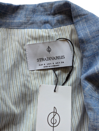 Stradivarius blauer Damen-Leinenblazer - Größe S - brandneu mit Etikett - Bild 2 von 5