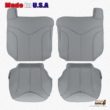 2000 2001 2002 For GMC Yukon XL Driver Passenger Replacement Leather Cover Gray