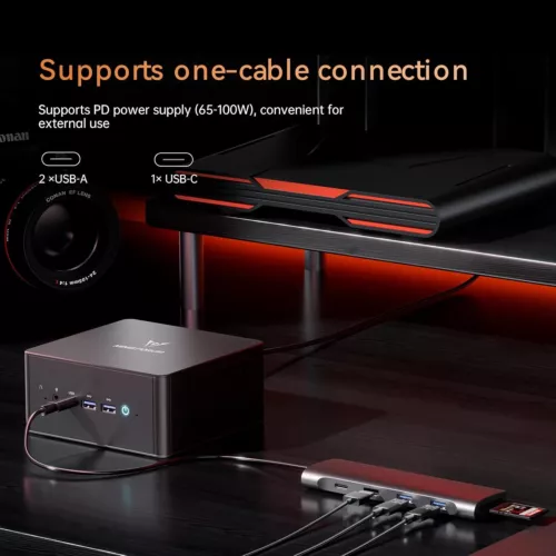 Minisforum UM880 Pro Mini PC AMD Ryzen 7 8845HS Barebone Support Oculink - Picture 10 of 11