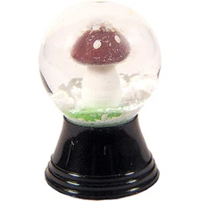 Alexander Taron PR1166 Perzy Mini Mushroom Snowglobe, 1.5" H x 1" W, White
