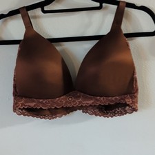 Aerie Real Sunnie Wireless T-Shirt Bra 38D Lace Trim Black/Brown 2-Pack