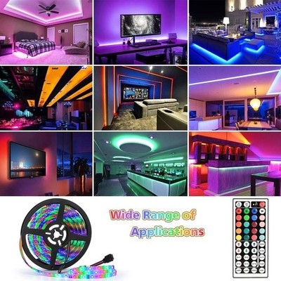 LED Strip Lights 16.4ft RGB Color Changing Waterproof with Remote for Bedroom