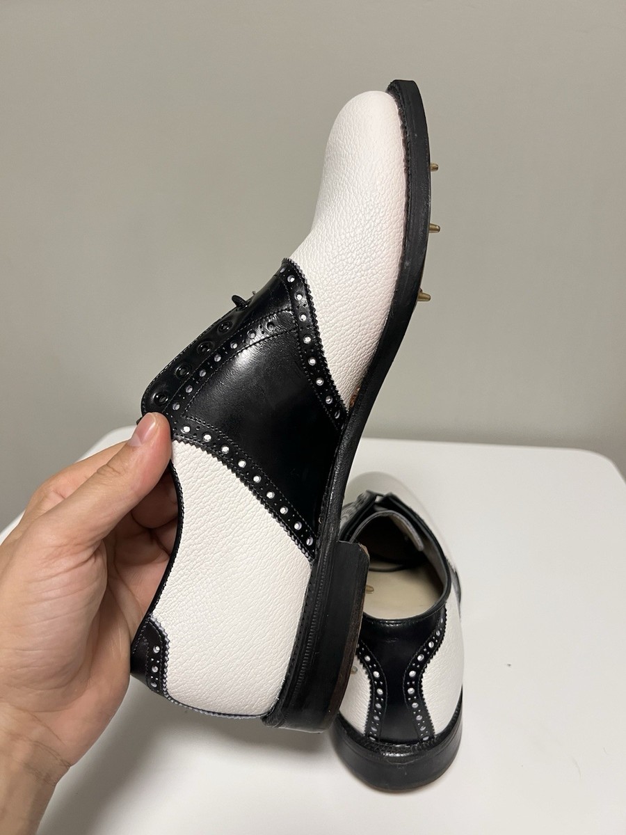 VINTAGE FootJoy Classics White Leather / Black saddle golf  display picture 2