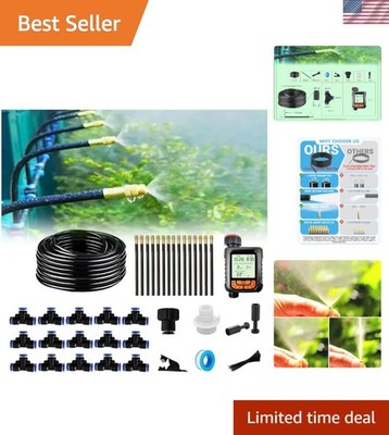 Versatile 360° Copper Nozzles in a 65FT Automatic Garden Watering System Kit