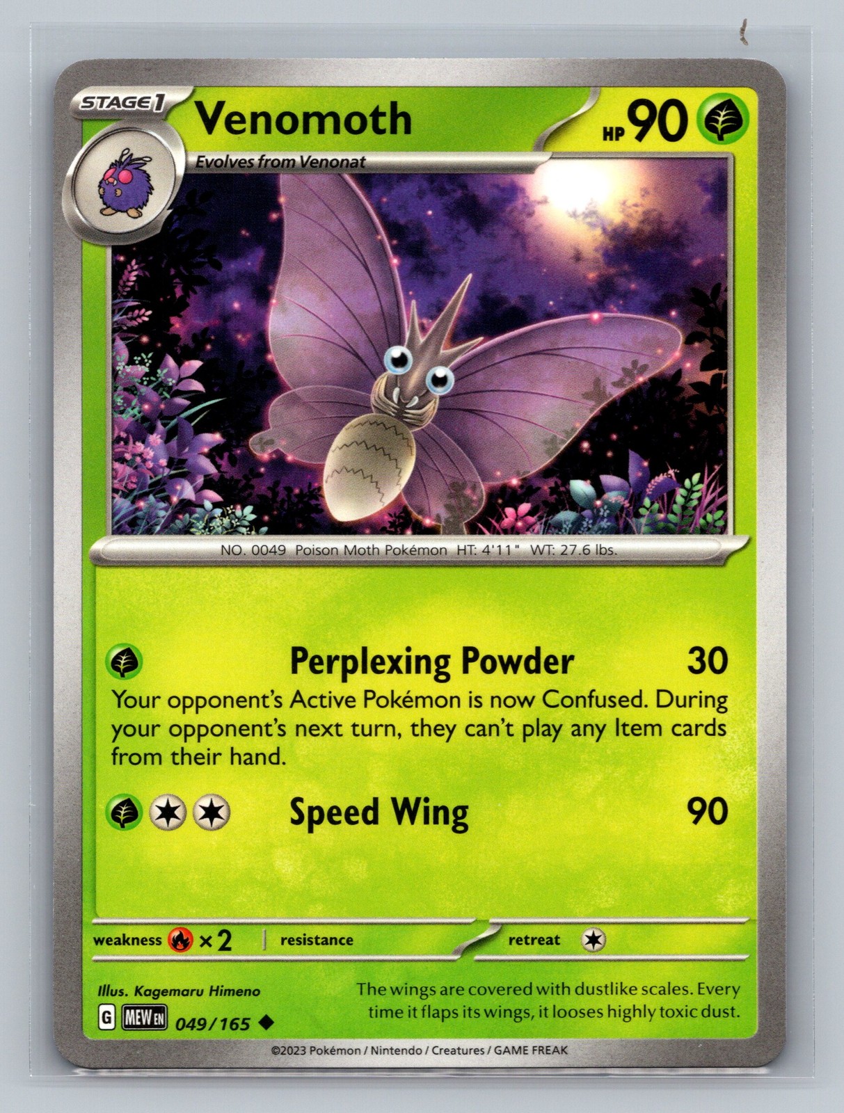 Pokémon TCG #049/165 Venomoth SV: Scarlet & Violet 151 Normal Near Mint